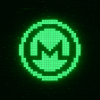 Pixel coin icon with neon glow, representing privacy coins