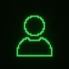 Pixel user icon with neon green outline, representing vendor policy update